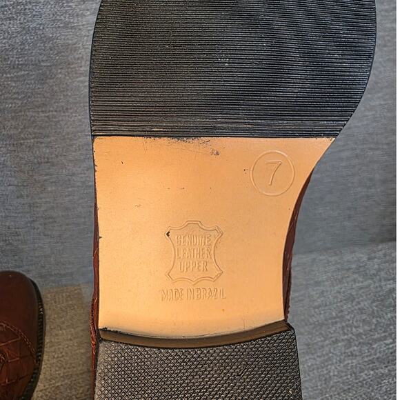 Vintage Womens The Leather Collection Brown Ankle Booties Sz 7 Y2K 90s - Picture 6 of 8